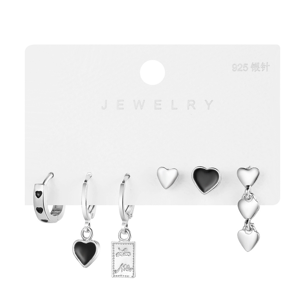 12g Weight Drop Earrings, Earrings Classification 1 Set Quantity 1 Set Simple Style Heart Shape Plating Metal Drop Earrings Earrings