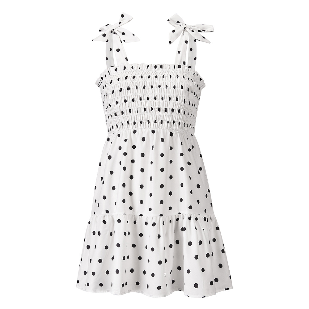 summer polka dot print short sling dress NSHYG118517