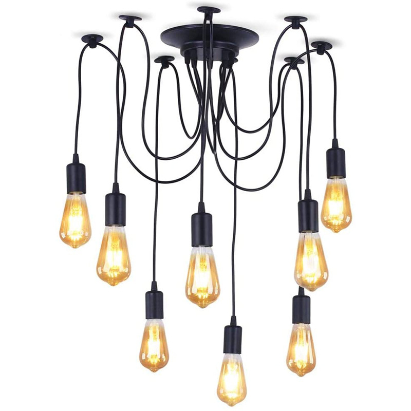 Nordic simple iluminación del dormitorio sala de estar comedor iluminación del hogar bombilla tornillo araña hembra araña de flores sueltas