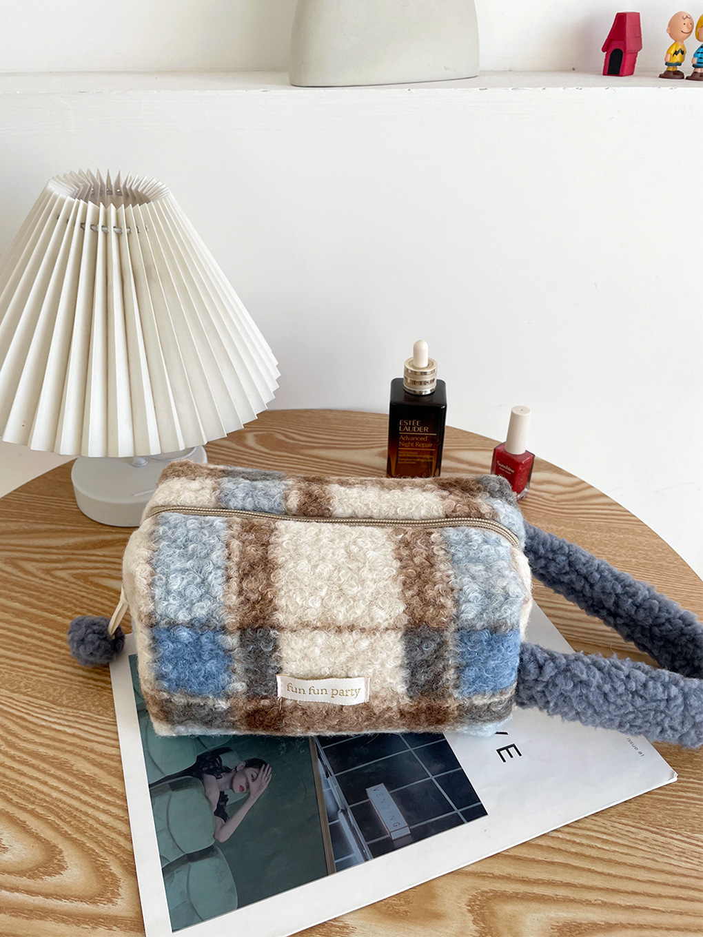 Amazon transfronteriza de suministro/simple de felpa de gran capacidad bolsa de cosméticos portátil de viaje portátil bolsa de almacenamiento con cremallera para las mujeres