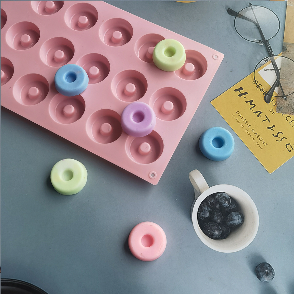 18 donuts 411 chocolate de silicona molde de helado molde de mousse pasteles gelatina molde de harina de arroz