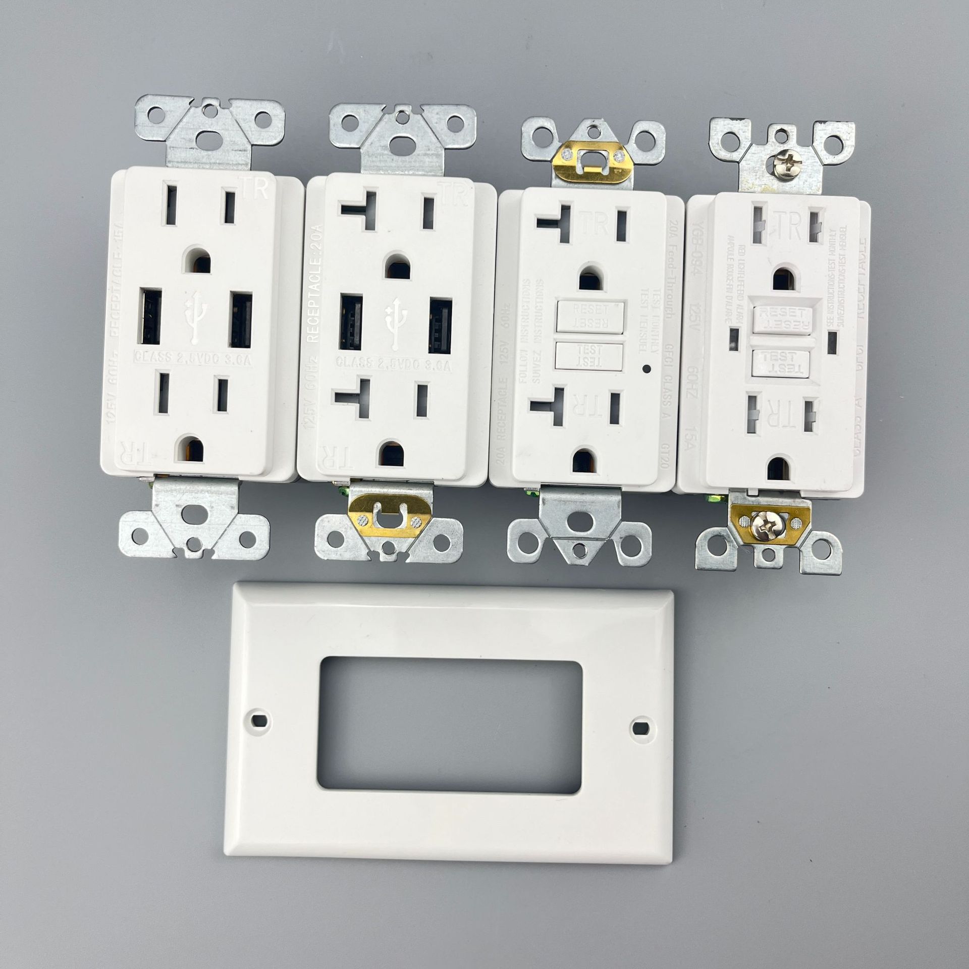 UL estándar americano GFCI gauge NEMA americano interruptor de pared 15A / 20A toma de corriente con USB