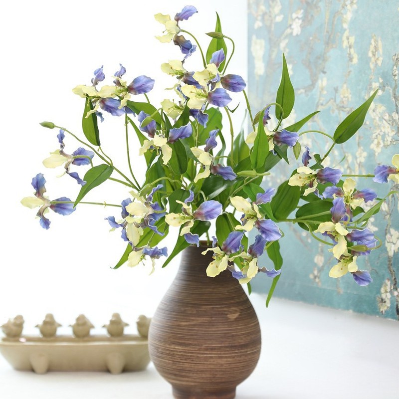 模造花アイリスアイリス3Dプリントシリカゲル綿造花ホーム装飾高級花芸ins自然風|undefined