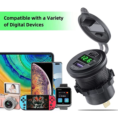 Mobil şarj cihazları – Meter Display Button Qc3.0 Car