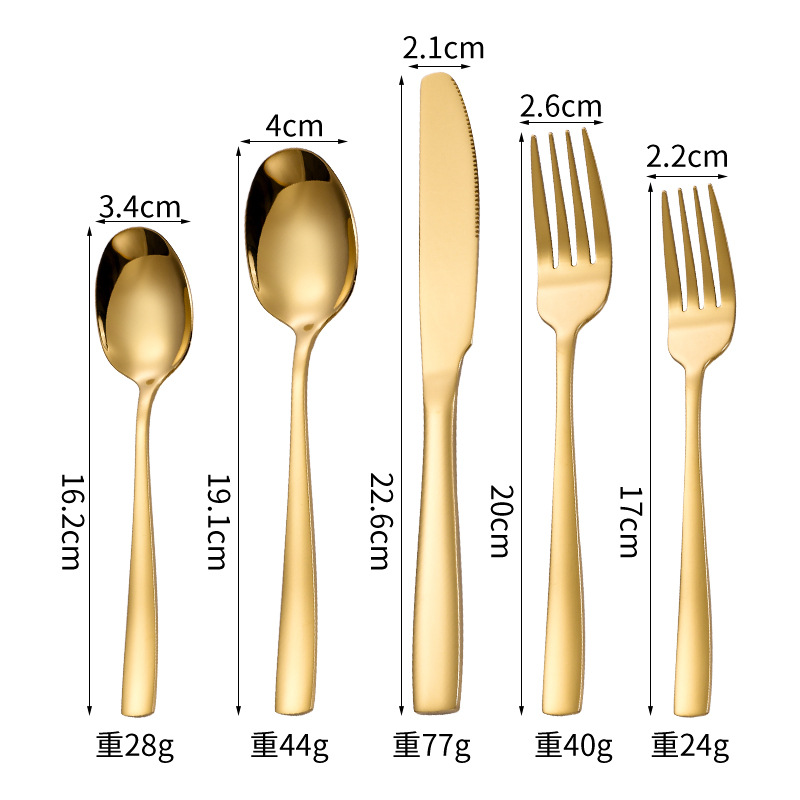 Suministro directo de Amazon mango cuadrado vajilla de acero inoxidable cuchillo de comida occidental tenedor cuchara Hotel europeo cuchillo de carne tenedor cuchara traje