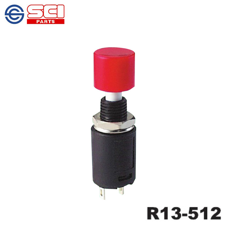 现货优势供应台湾SCI新进 迷你R13-512按钮开关7MM开孔符合UL常开