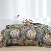 波西米亚沙发毛巾被纯棉夏季薄款纱布毯子成人午睡沙发毯空调盖毯