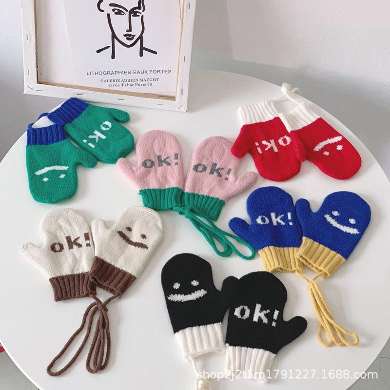 Brand children's winter keep warm gloves for boys