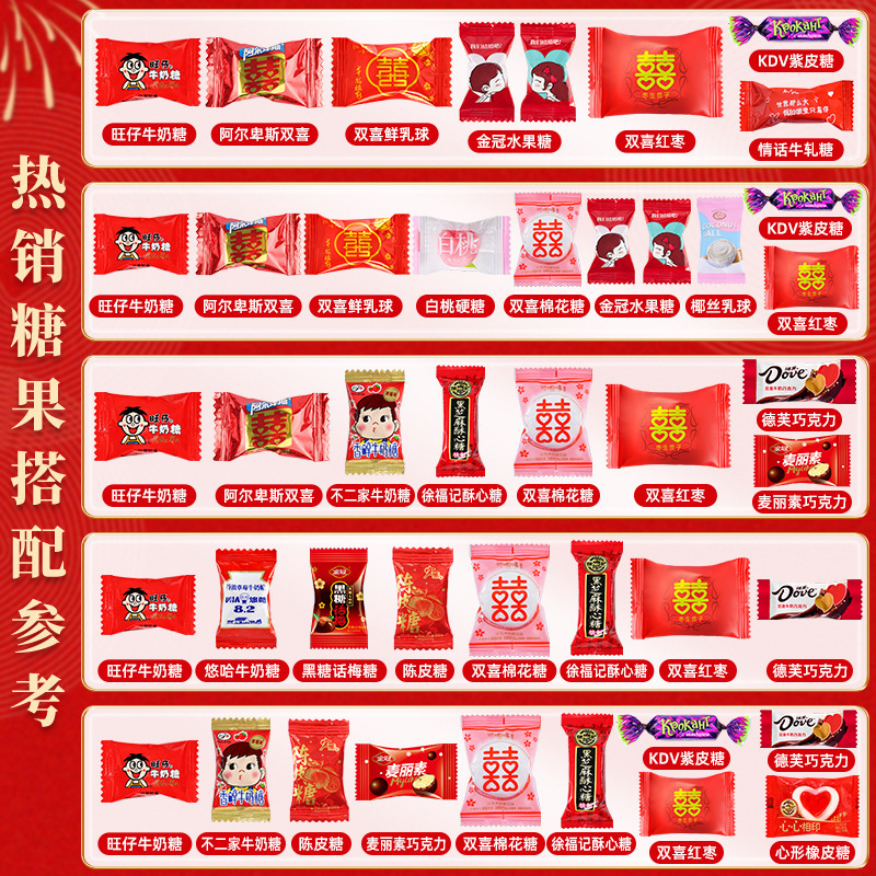 结婚喜糖批发结婚专用订婚糖高级混合糖果枣子喜糖婚宴软糖巧克力|undefined