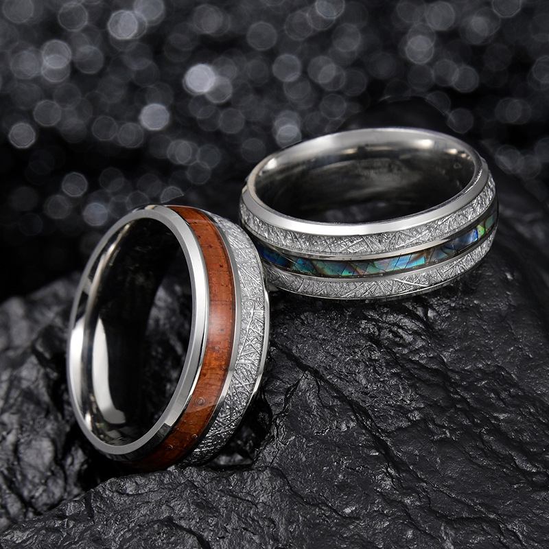 Fashion Round Stripe Stainless Steel Men's Rings display picture 1