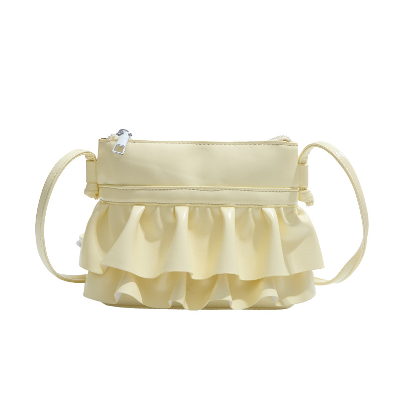 Bolso pequeño de moda coreana 2025 verano nuevo bolso femenino plisado con volantes bolso bandolera salvaje estilo occidental