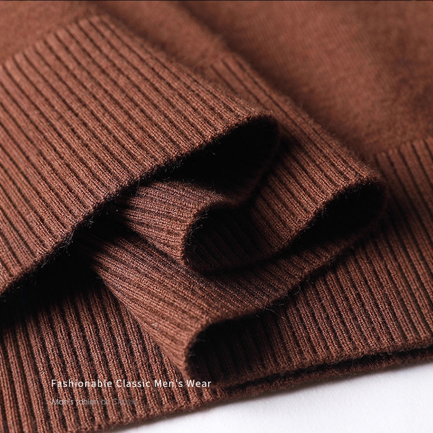 Comercio exterior hombre de punto de color sólido suéter casual de manga larga otoño y invierno nuevo estilo de ropa de hombre chaqueta casual suéter de cuello redondo