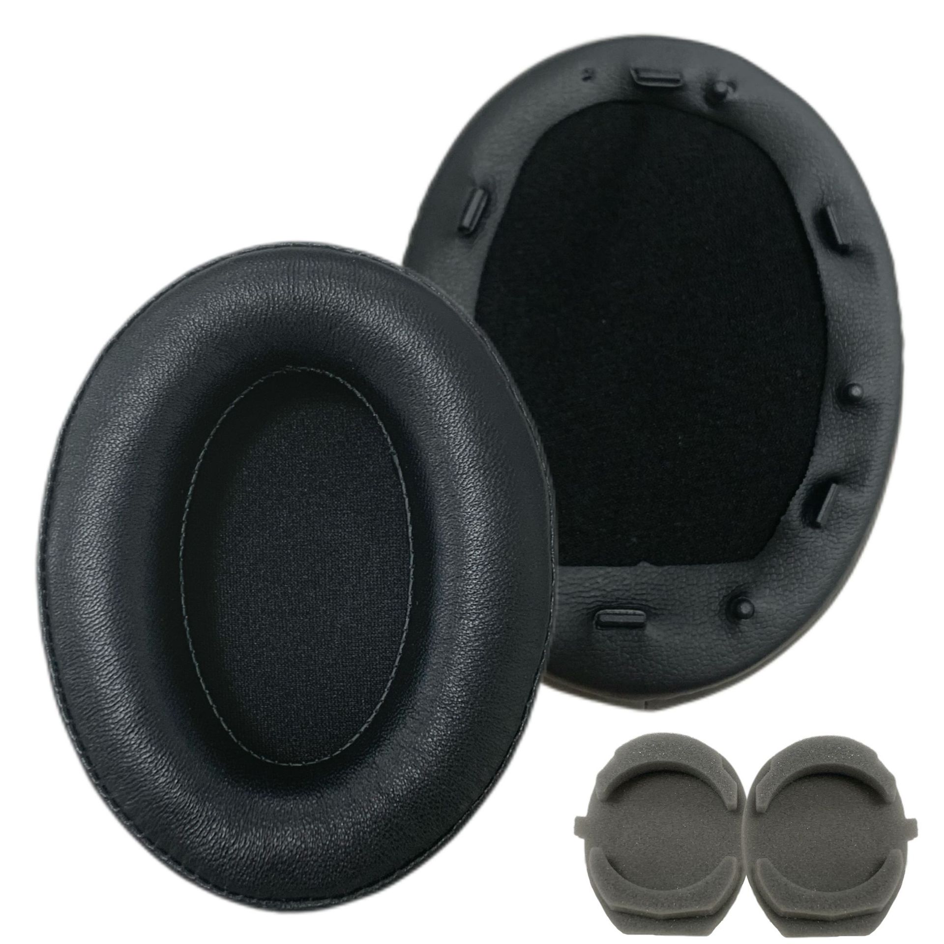 Orejeras de piel de oveja negra 1000XM3 [1 pieza con piezas de goma/almohadilla de algodón gratis]