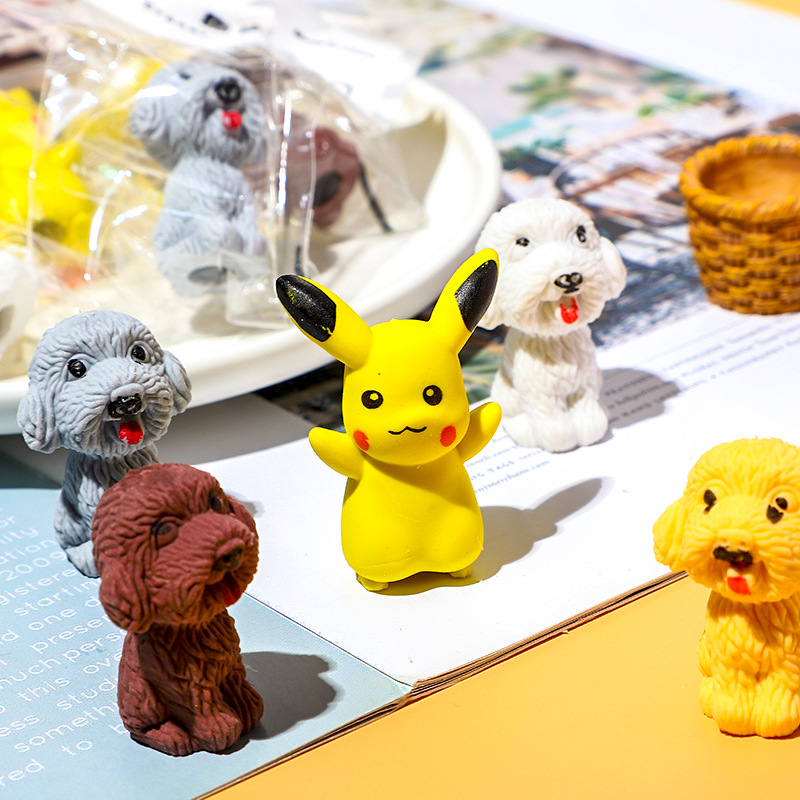 Creativo Borrador de dibujos animados kindergarten niños Premio estudiante de la escuela primaria regalo lindo material escolar de cuero al por mayor