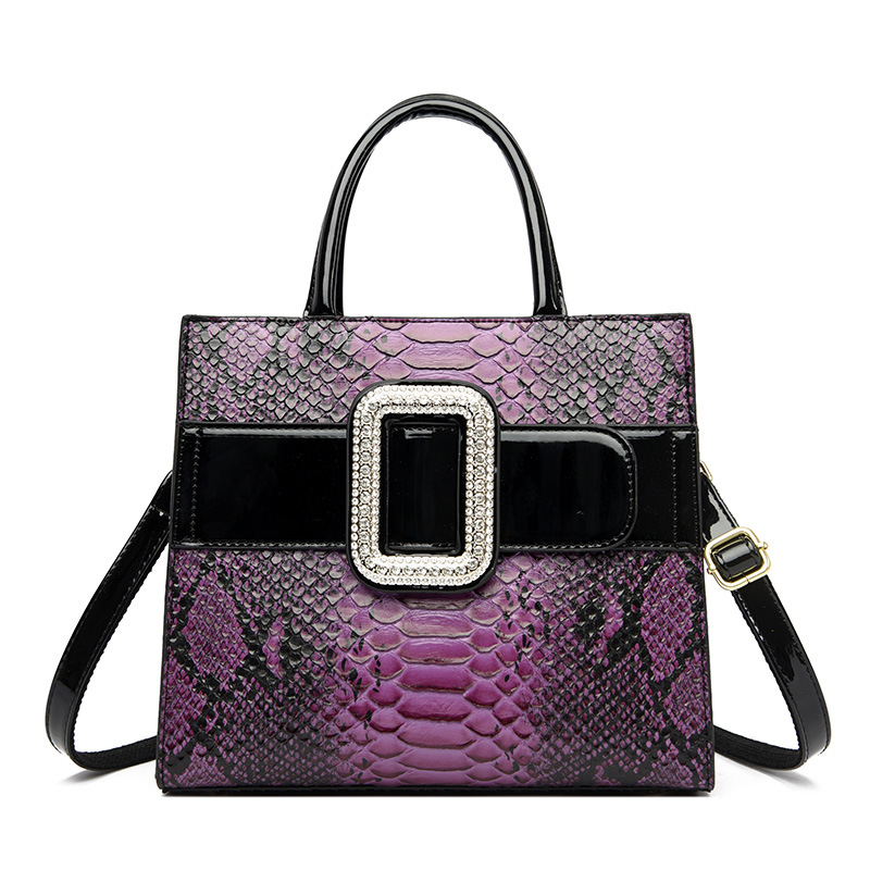 Nueva moda europea y americana todo-fósforo Luz de lujo en relieve patrón de piel de serpiente portátil hombro crossbody bolso de las mujeres