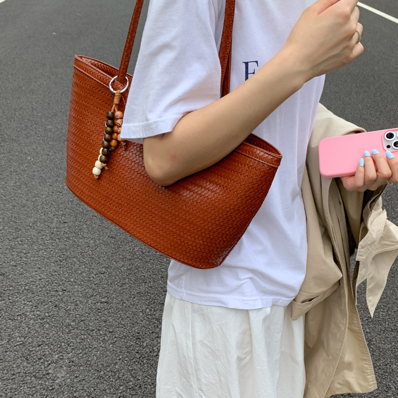 大容量通勤编织包包女式2025夏季新款时尚菜篮子包简约洋气托特包|undefined