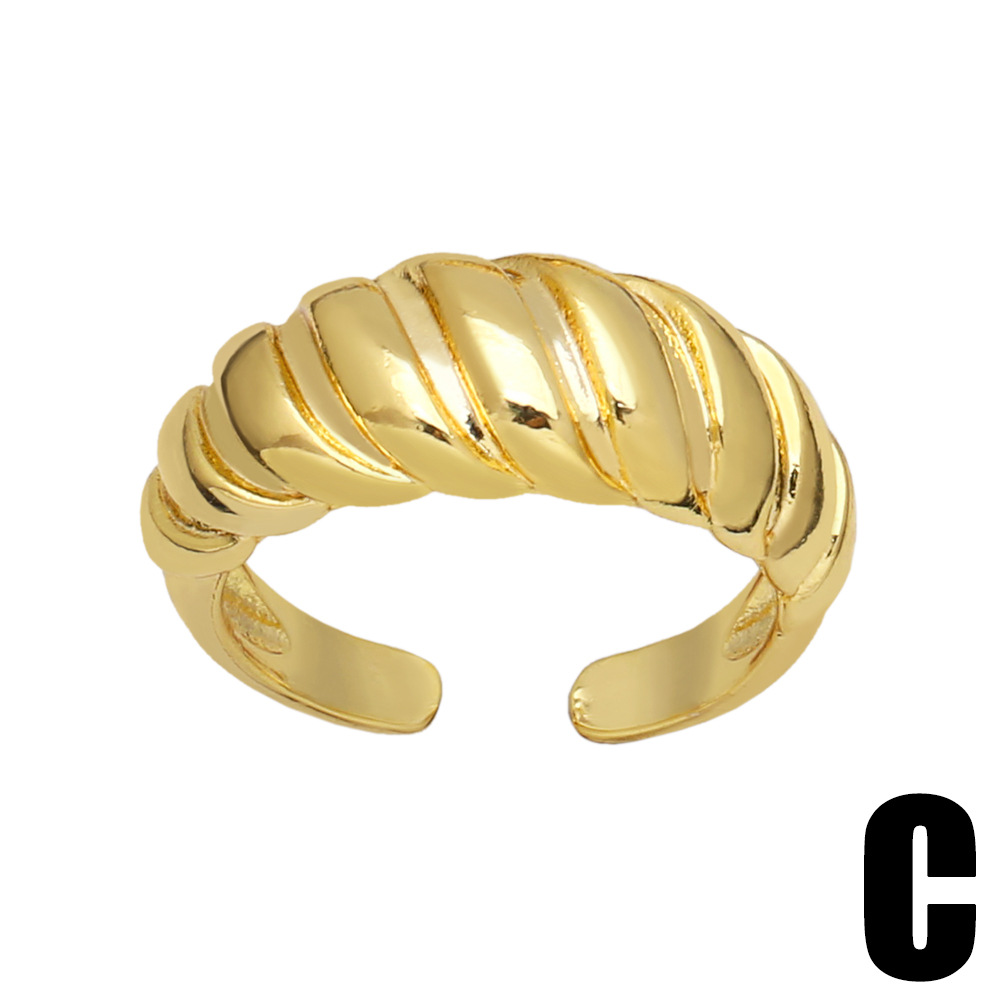 Fashion Star Moon Copper Open Ring Plating Inlay Zircon Copper Rings