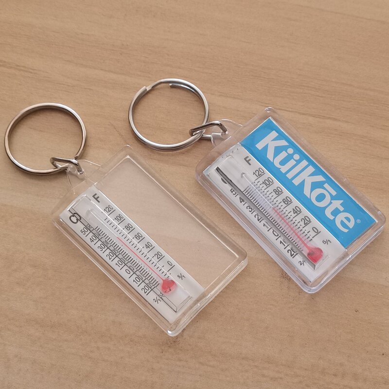 Hot-selling thermometer keychain, laser-cut acrylic key pendant, injection-molded keychain