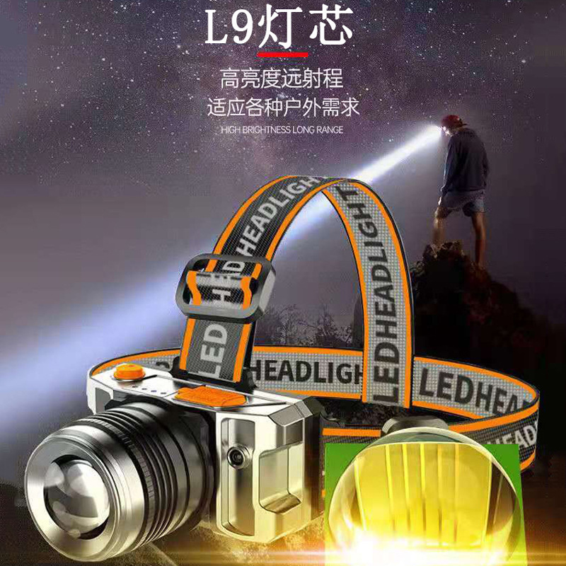 Faro de inducción transfronteriza, foco zoom, luz de pesca, luz de pesca nocturna, con pantalla eléctrica, luz de carga exterior para minería, oferta transfronteriza