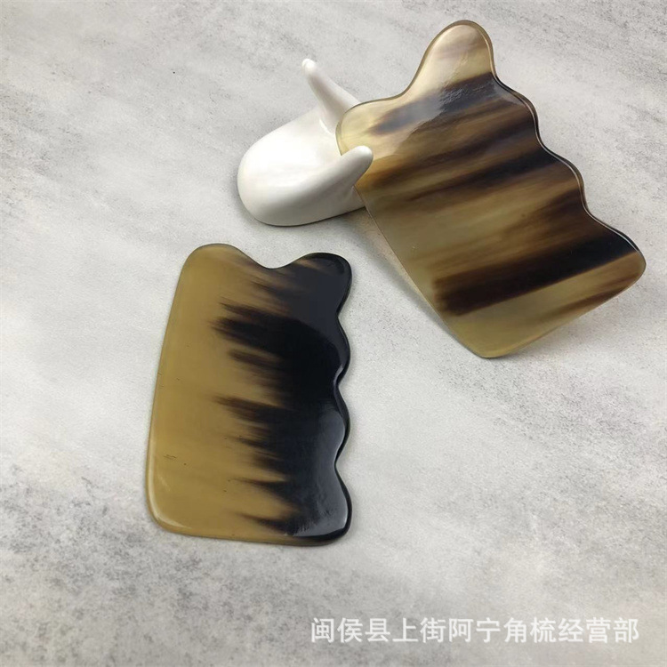 Horn Gua Sha Board Wavy Scraping Massage Tool Black Buffalo Horn 9.5cm Body Meridian Point Care key features