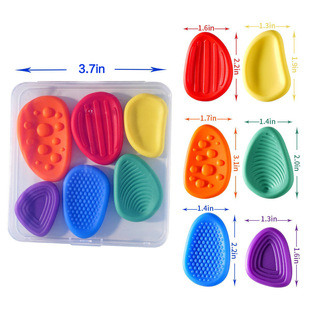 Cross-Border Fidget Toys Children's Soft Silicone Texture Worry Stone Decompression Block Silicone Sensory Stone Toy