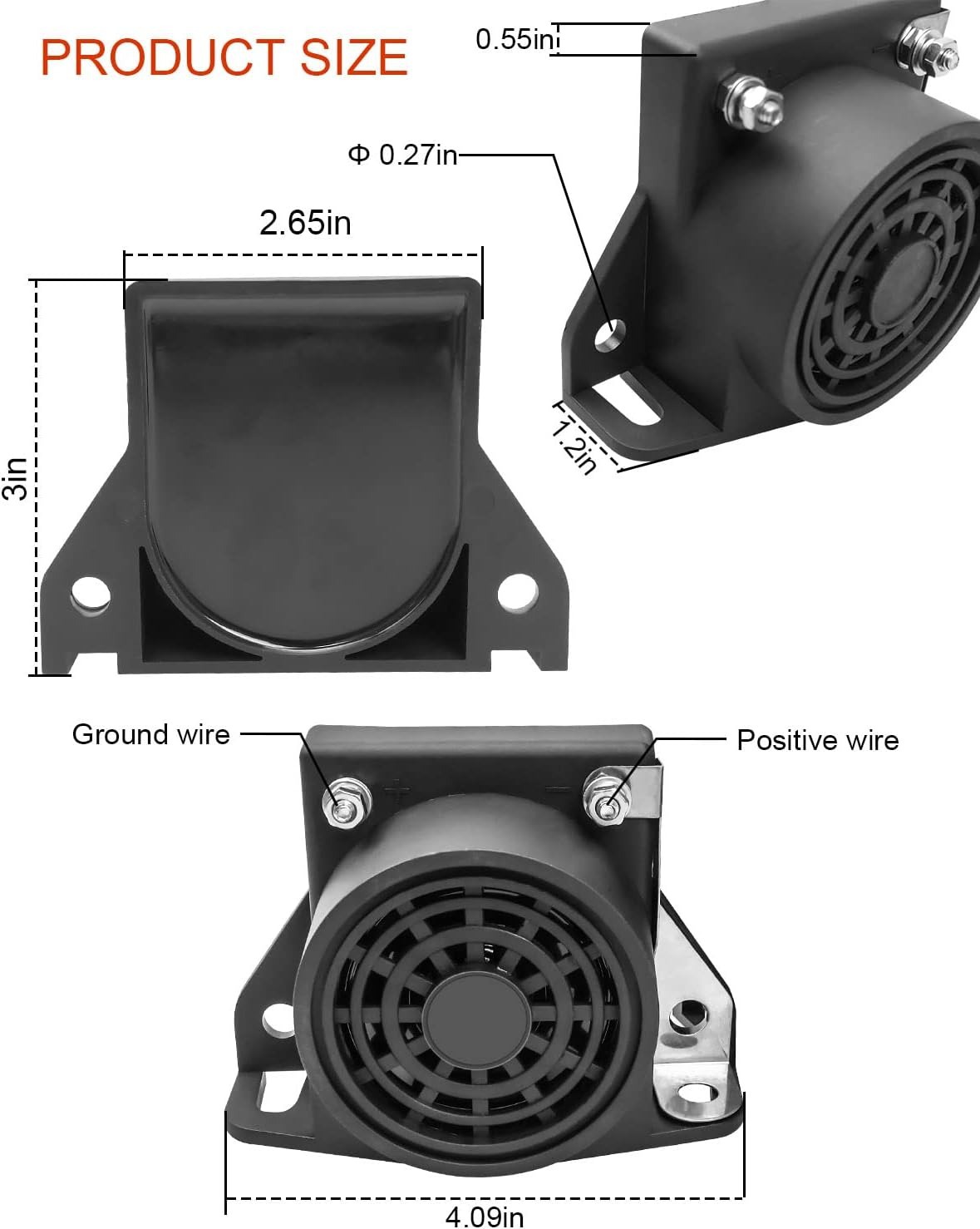 Waterproof Reversing Horn Can Be Used as a 12-80Valarmip67Siren Suitable for Truck Reversing Tweeter