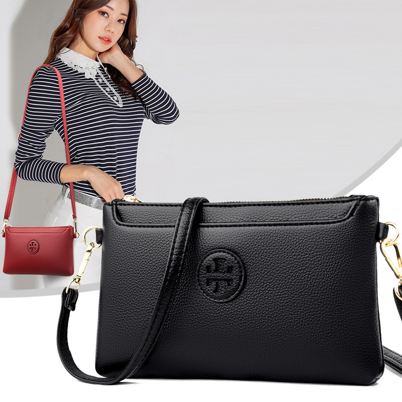 Mom messenger bag female 2022 autumn new fashion trendy simple middle-aged and elderly single shoulder hand soft leather small bag