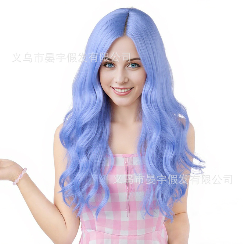 Universal Cosplay Wig, High-Temperature Synthetic Colorful Anime Wig, 80cm Long Curly Hair, with Snap Net Universal Cosplay Wig, High-Temperature Synthetic Colorful Anime Wig, 80cm Long Curly Hair, with Snap Net
