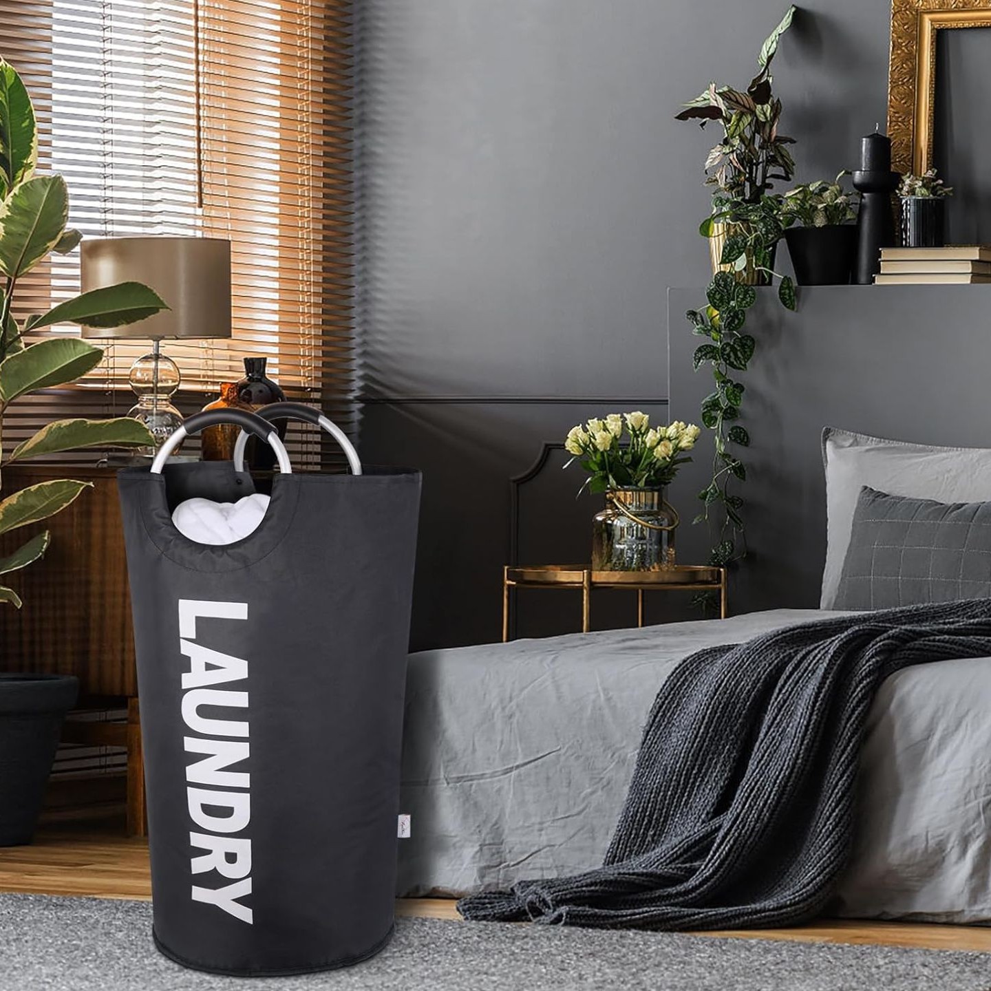Canvas transfronterizo Amazon bolsa de lavandería ropa sucia cesta de almacenamiento de ropa plegable bañera de ropa gran capacidad sucia