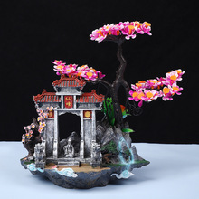 鱼缸造景树脂假山石头水底摆件水族箱布景仿真迎客松工艺品小盆景