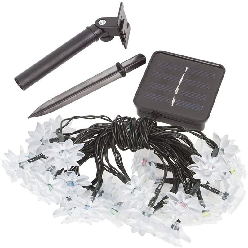 Solar LED de doble capa lámpara de loto al aire libre a prueba de lluvia oscuro automático brillante Villa jardín patio Navidad Lámpara decorativa