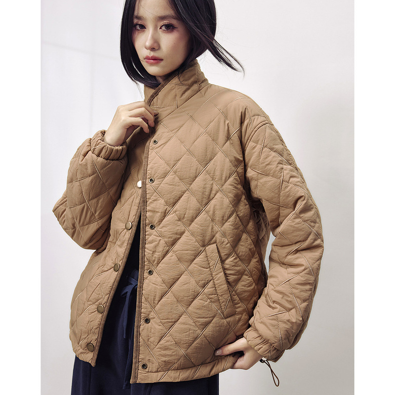 [Shengdu] 25 Winter New Retro Quilted Quilted Star Style Stand-Up Collar Casual Double-Sided Cotton Jacket