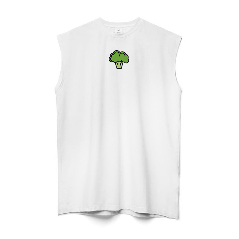 Camiseta sin mangas de verano de malla chaleco deportivo Chaleco de los hombres ins color sólido suelto casual crossbody fitness running image 7