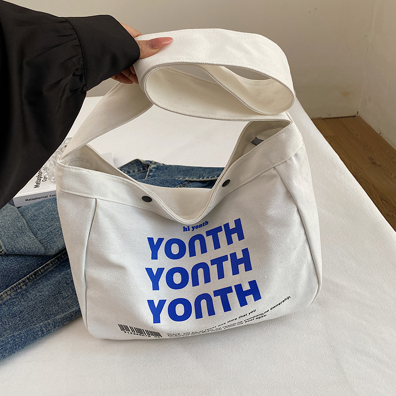 Korean-style canvas bag, artistic Japanese-style Instagram simple single-shoulder bag, school student schoolbag, men's large-capacity commuting bag undefined
