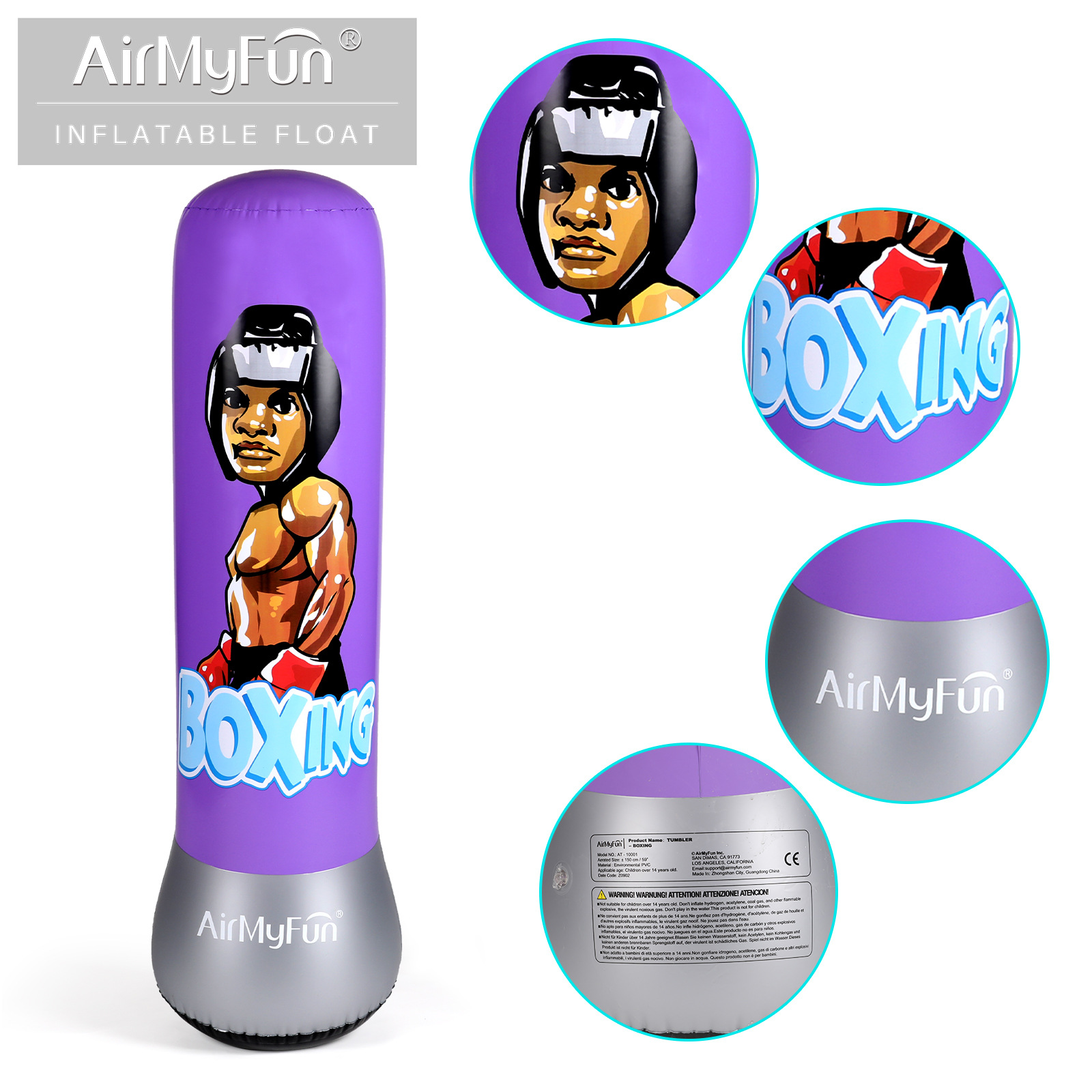 Doctor Dolphin | Vaso inflable para niños 120cm columna de boxeo 160cm columna de boxeo inflable para niños