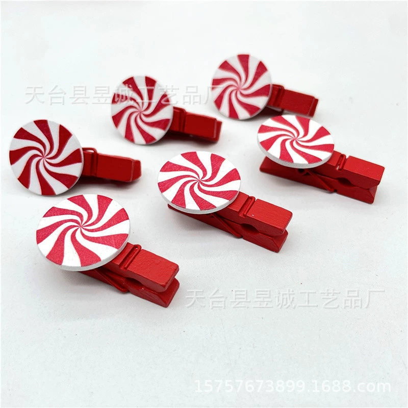 Рождественская серия деревянный зажим Рождественский патч деревянный зажим Мультфильм деревянный зажим Рождественские украшения изделия из дерева