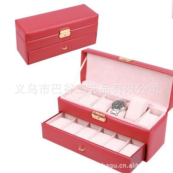 双层手表盒展示盒 十二支装手表礼品包装盒 高档pu皮质手表盒