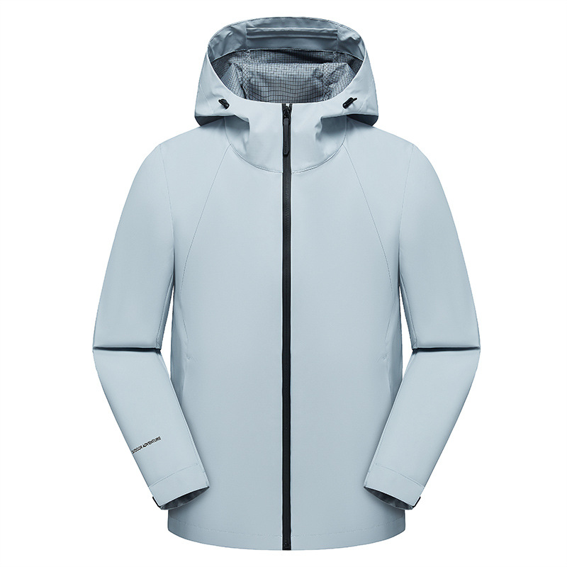 Nuevo traje de asalto al aire libre hombre y mujer a prueba de viento a prueba de agua chaqueta encapuchada chaqueta de capa suave ropa de grupo ropa de trabajo personalizada