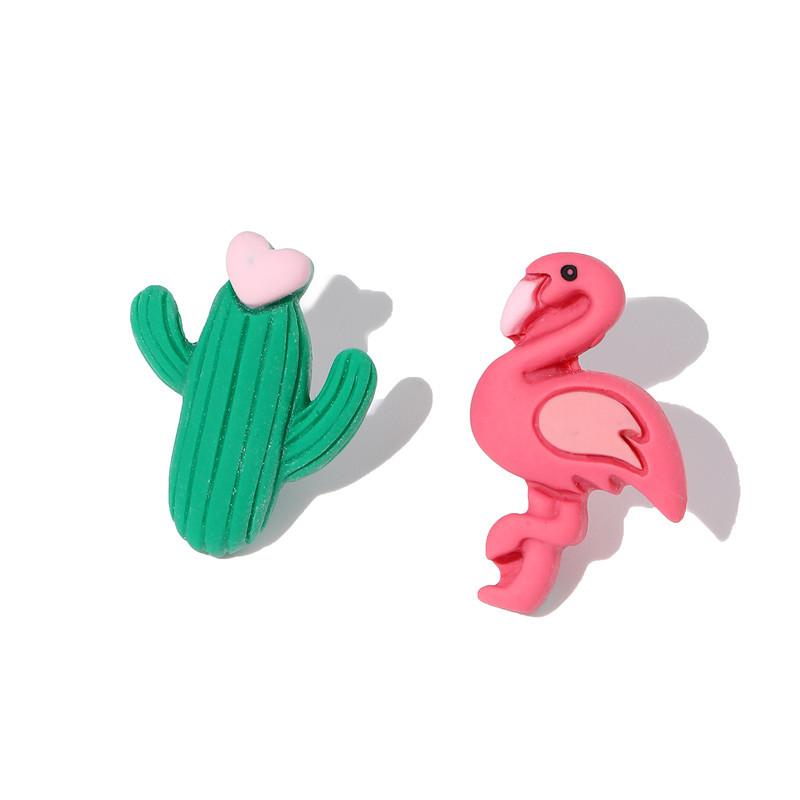 Cartoon Style Flamingo Resin Kid's Ear Studs 1 Pair display picture 5