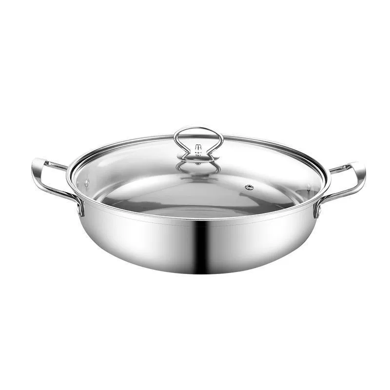 Прямой поставщик из нержавеющей стали кастрюля для soups induction, ясный бульон с крышкой, горячий горшок, боковая плита, большая вместимость, подарочная кастрюля