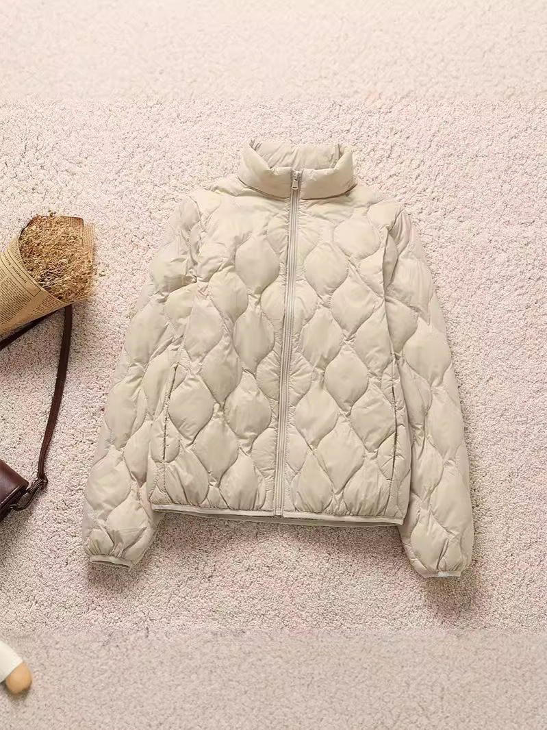 Otoño y invierno, cuello vertical, ligero y delgado, nuevo abrigo de plumón corto, 2024 versátil, ligero y delgado, ropa interior