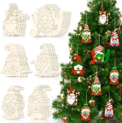 クリスマス小人木製未完成の空白木DIY工芸絵画家庭装飾用品