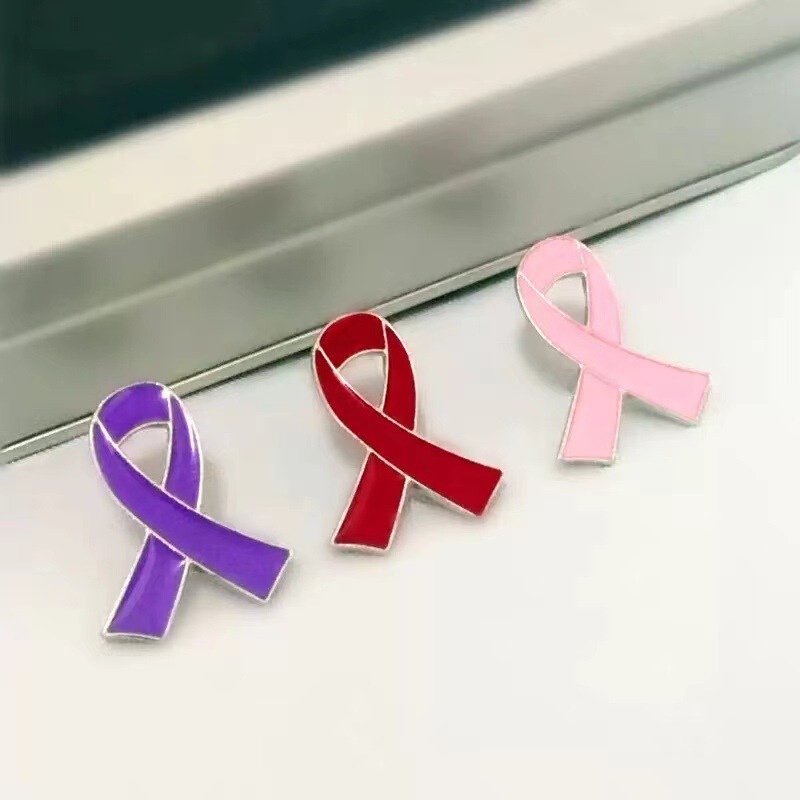 Alloy dripping oil love red ribbon logo brooch AIDS badges HIV International symbol public welfare activities Alloy dripping oil love red ribbon logo brooch AIDS badges HIV International symbol public welfare activities