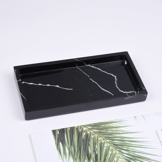 High-end hotel resin tray creative marble pattern storage tray bathroom toiletries tray bathroom tray