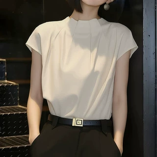 杏色轻奢别致短袖衬衫女装夏季2026年新款小衫设计感绝美法式衬衣