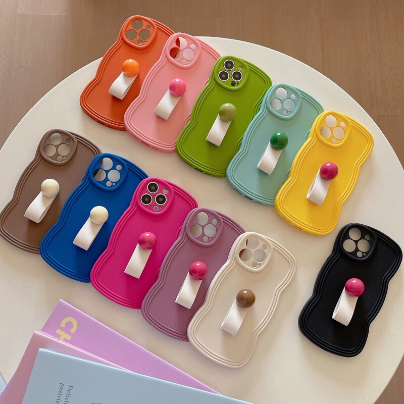Hanfeng Niche Ring Buckle for iPhone15promax Phone Case Apple 13/12 Wave Liquid Case 14