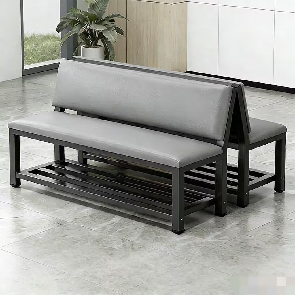 Long Bench with Soft Backrest, Gym and Stadium Shoe-Changing Bench, Sofa Waiting Chair, Waiting Area Long Bench