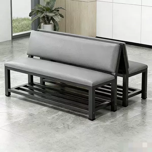 Long Bench with Soft Backrest, Gym and Stadium Shoe-Changing Bench, Sofa Waiting Chair, Waiting Area Long Bench