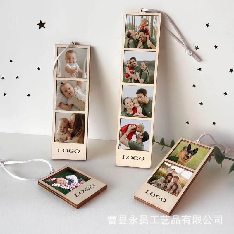 Cross-Border Wooden Decorative Photo Frame Ornaments Hanging Homemade Photo Frame DIY Table Setting Solid Wood Decorative Frame