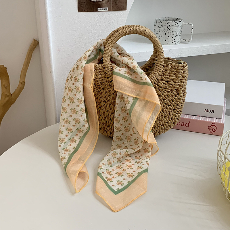 Cintas para el cabello, nueva impresión de letras coreanas, bufandas de seda, decoración profesional para mujeres, bufandas con bufandas cuadradas